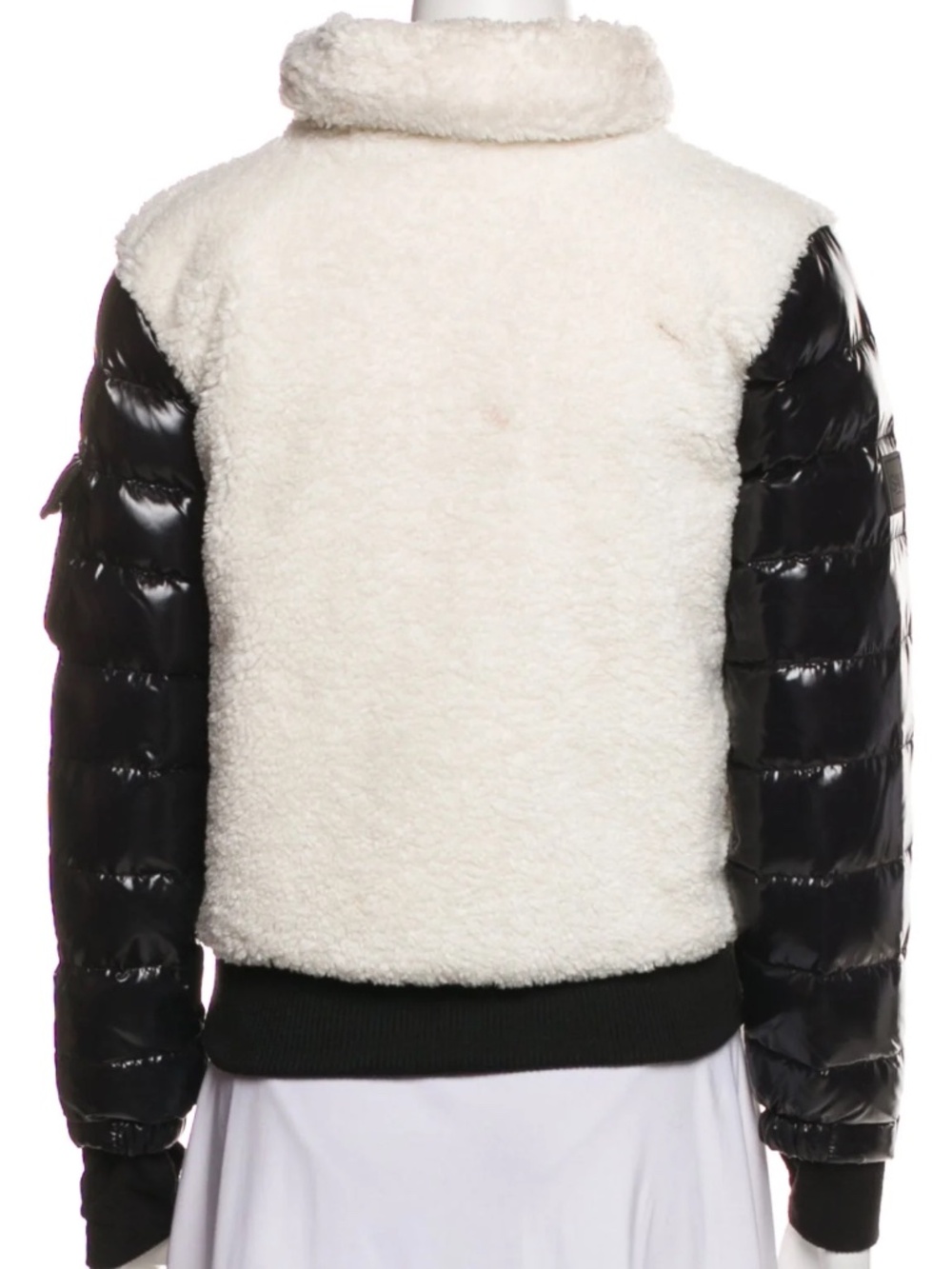 Sam Carson Sherpa Bomber Jacket In Icing/white - size M - Picture 5 of 5